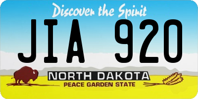 ND license plate JIA920