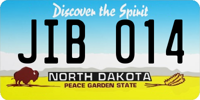 ND license plate JIB014