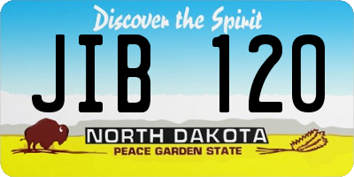 ND license plate JIB120
