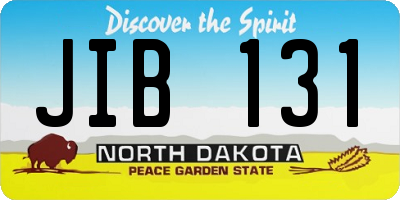 ND license plate JIB131