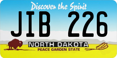 ND license plate JIB226