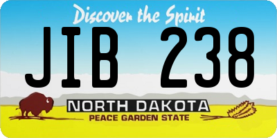 ND license plate JIB238