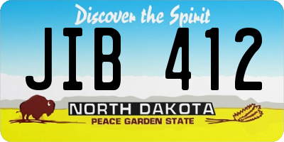 ND license plate JIB412
