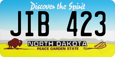ND license plate JIB423