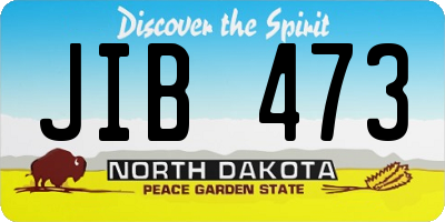 ND license plate JIB473