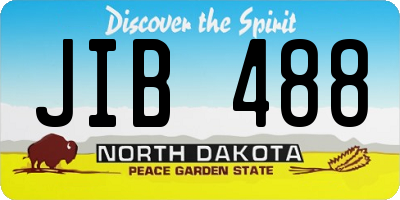 ND license plate JIB488
