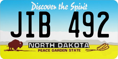 ND license plate JIB492