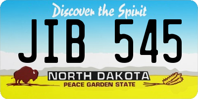 ND license plate JIB545