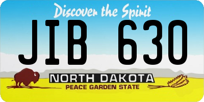 ND license plate JIB630