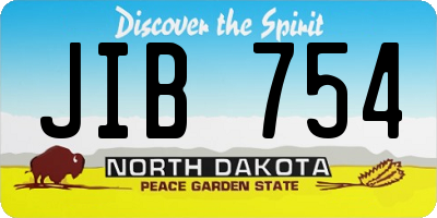 ND license plate JIB754