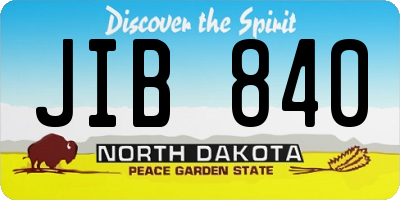 ND license plate JIB840