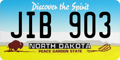 ND license plate JIB903
