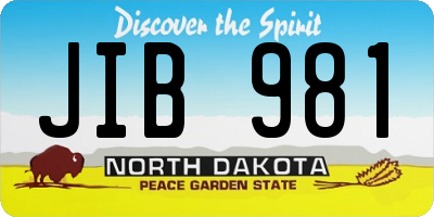 ND license plate JIB981