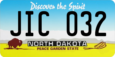 ND license plate JIC032