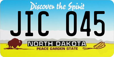 ND license plate JIC045