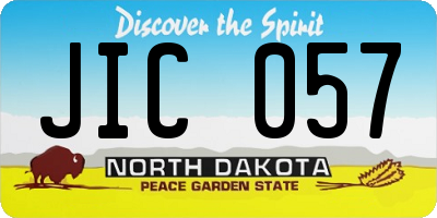 ND license plate JIC057