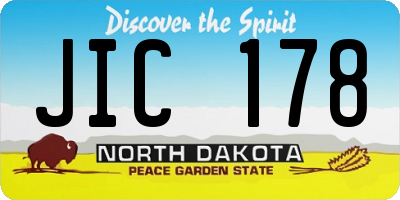 ND license plate JIC178