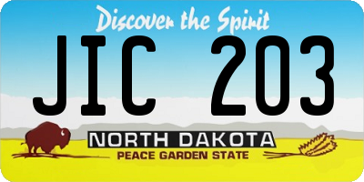ND license plate JIC203