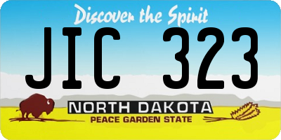 ND license plate JIC323