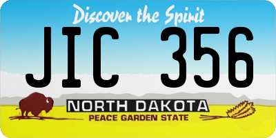 ND license plate JIC356