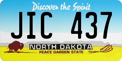 ND license plate JIC437