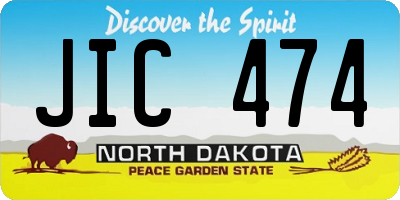 ND license plate JIC474