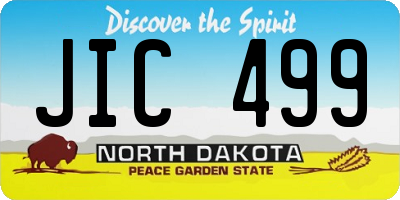 ND license plate JIC499