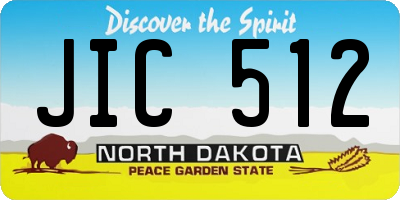 ND license plate JIC512