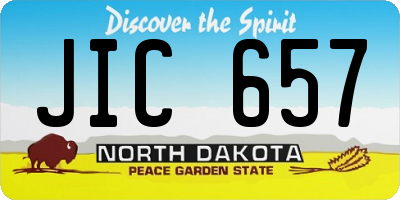 ND license plate JIC657