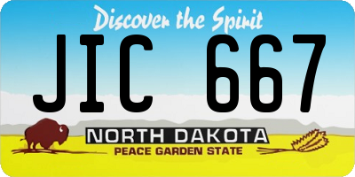ND license plate JIC667