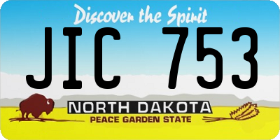 ND license plate JIC753