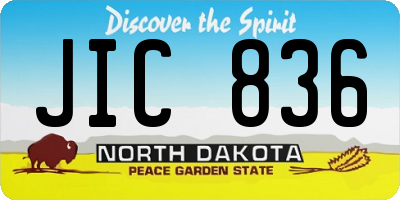 ND license plate JIC836