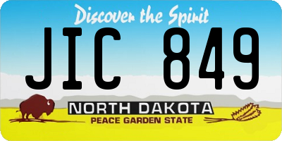 ND license plate JIC849