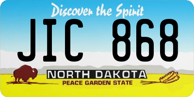 ND license plate JIC868