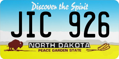 ND license plate JIC926
