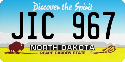 ND license plate JIC967