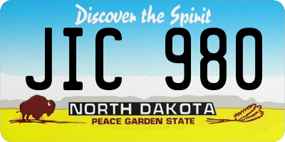 ND license plate JIC980