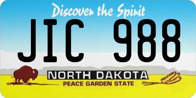 ND license plate JIC988