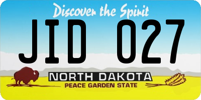 ND license plate JID027