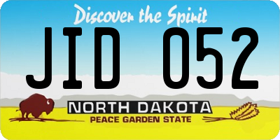 ND license plate JID052