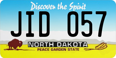 ND license plate JID057