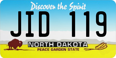 ND license plate JID119
