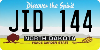 ND license plate JID144