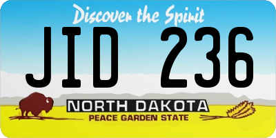 ND license plate JID236