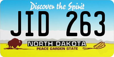 ND license plate JID263