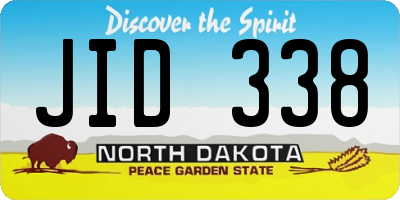 ND license plate JID338