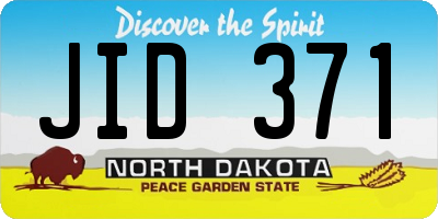 ND license plate JID371