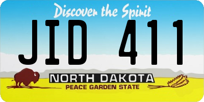 ND license plate JID411