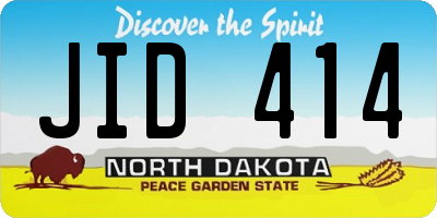 ND license plate JID414