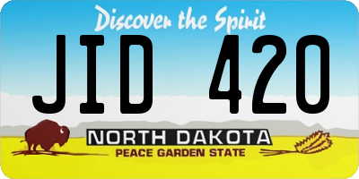 ND license plate JID420